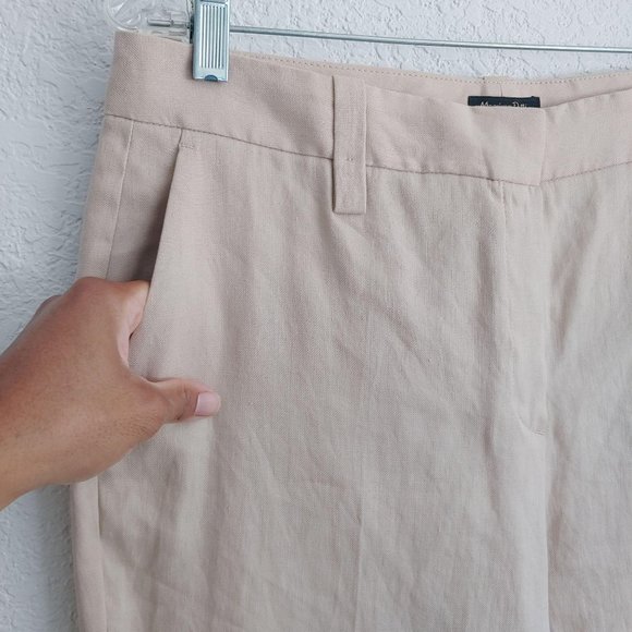 New Massimo Dutti Linen Cotton Blend Flat Pants 10 - Picture 2 of 10